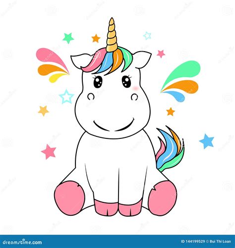 Happy Unicorn In Pocket Vector Illustration 185560928