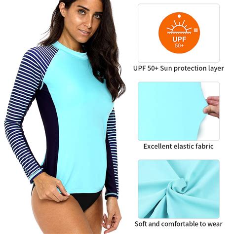 Charmleaks Womens Long Sleeve Rashguard Upf 50 Sun Protection Swimsuit