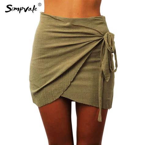 Simpvale Women Casual Sexy Skirt Slim Package Hip Solid Body Skirt Irregular Bow New Style