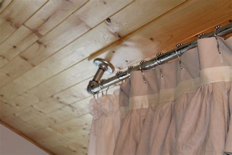 The most traditional version is the right shower rods, brass, stainless steel, plastic, chrome, brush nickel, and copper include are available in a variety of materials. how to mount curtains on slanted ceiling | ... Curtain ...