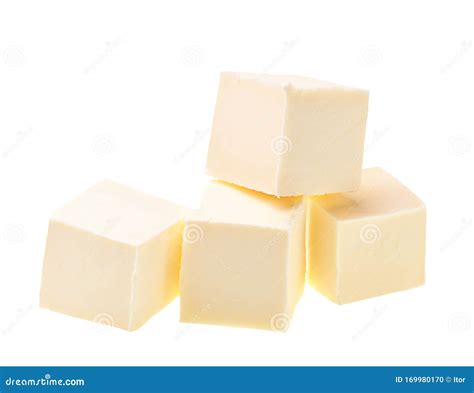 Pieces Of Butter Isolated On White Background Stock Photo Image Of