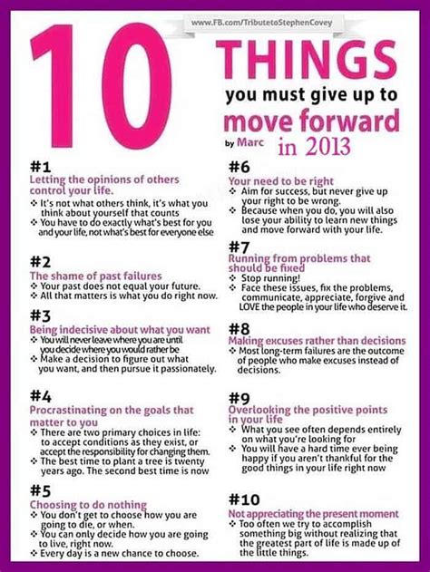10 Things You Must Give Up To Move Forward In 2013 Infographic