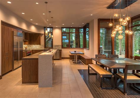 This functional and very stylish construction is just designed for the log cabin kitchen. Cornice Cabin - Contemporary - Kitchen - Sacramento - by Ward-Young Architecture & Planning ...