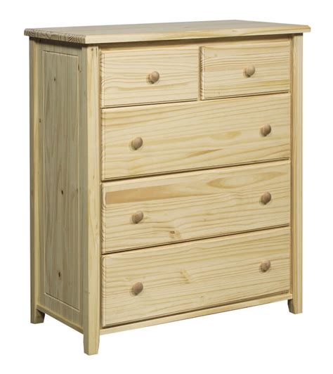 Pine 5 Drawer Chest Unfinished Furniture Of Wilmington
