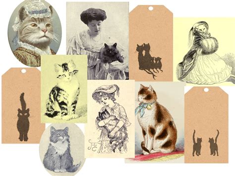 Digital Download Vintage Cats Cat Junk Journal Ephemera Etsy