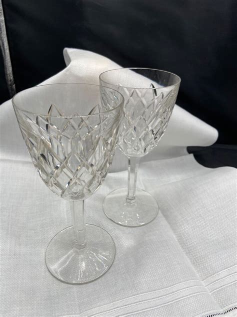 Baccarat Crystal Colbert Claret Wine Glasses Goblets Set Of 2 Ebay