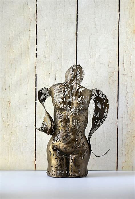 Nude Female Torso Contemporary Art Metal Home Decor Etsy