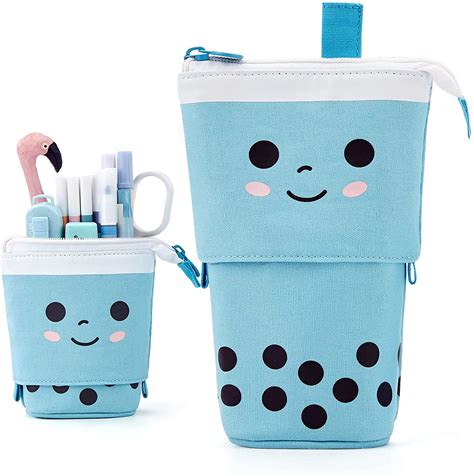 Standing Pencil Case Cute Telescopic Pen Holder Kawaii Stationery Pouch