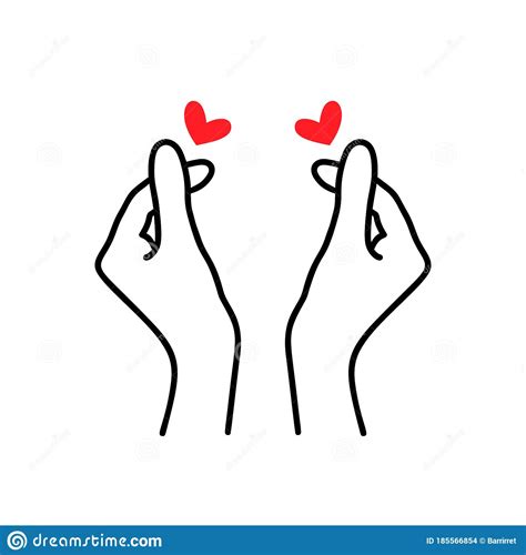Корейский знак сердца Символ любви пальца С днем Святого Валентина Я