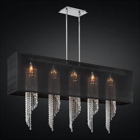 Rectangular Crystal Chandelier With Shade Light Fixtures Design Ideas