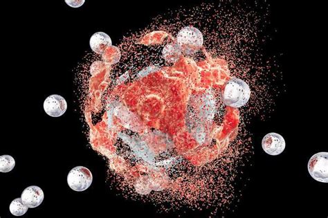 Destruction Of Cancer Cell — Biological Malignant Stock Photo