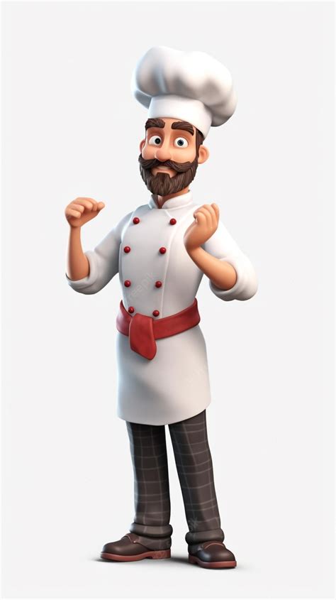Premium Ai Image A 3d Male Chef Cartoon Character Feeling Confident