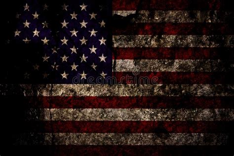 Old Grunge Vintage Faded American Us Flag Stock Photo Image Of