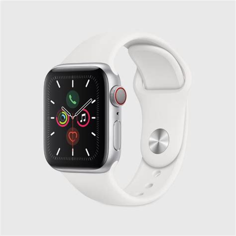 Apple Watch Series 5 Silver Aluminum Case With Sport Band 40mm White