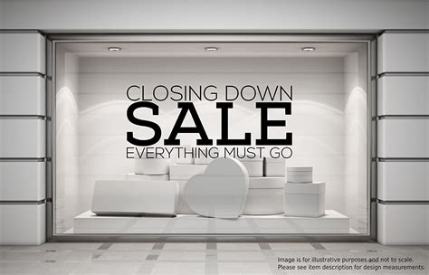 CLOSING DOWN SALE EVERYTHING MUST GO Shop Window Sticker Retail Display Store Front Vinyl Decal ...