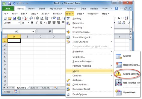 Then click on 'excel options' (present at the bottom). Where is Macro Security in Microsoft Excel 2007, 2010 ...