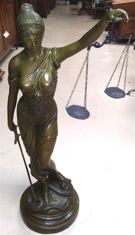 4 Ft Bronze Blind Lady Of Justice Scales Law Lawyer Attorney Statue