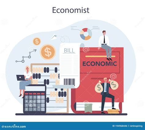 Economics And Finance Concept Business People Work With Stock Vector Illustration Of