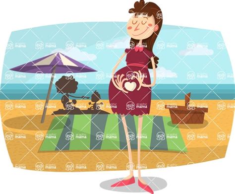 Pregnant Mom At The Beach Grpahicmama Graphicmama