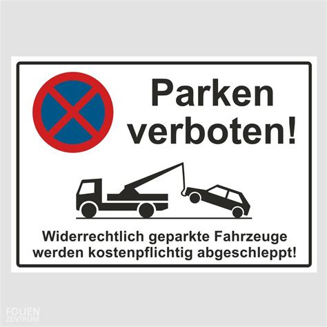 Parken verboten ausdrucken kostenlos : Parkverbot Schild Parken Verboten HINWEISSCHILD ...