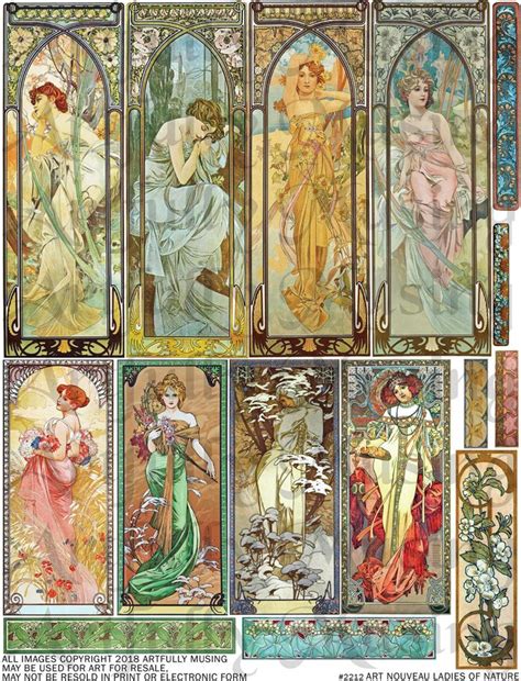 An Image Of Art Nouveau Style Paintings