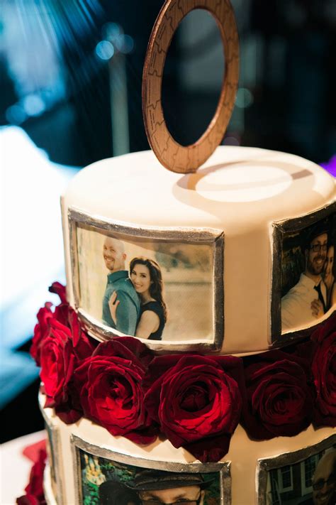 This Wedding Cake Was Fun And Personable Photos Of The Couple Throughout Their Relationship