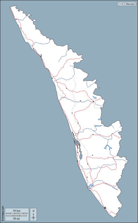 Kerala Free Map Free Blank Map Free Outline Map Free Base Map Outline Hydrography Main