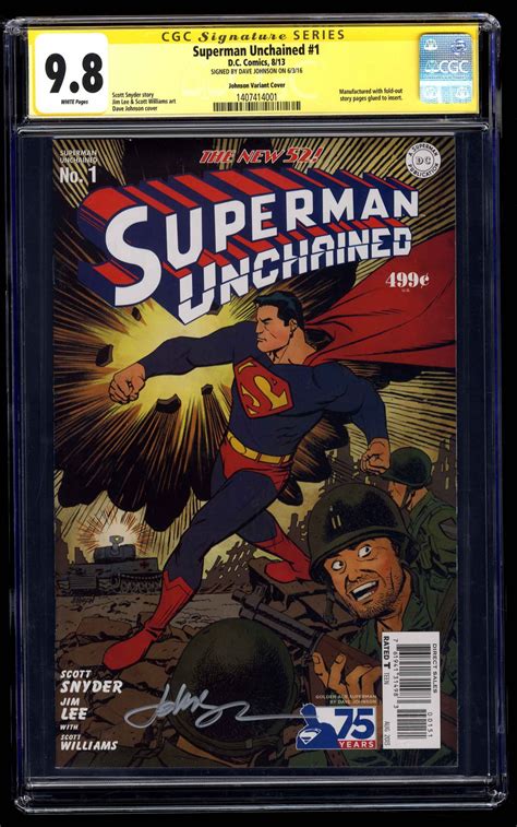 Superman Unchained 1 Cgc Nmm 98 Johnson Variant Cover