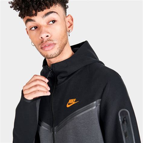 Nike Sportswear Tech Fleece Taped Full Zip Hoodie Black Dark Smoke Grey