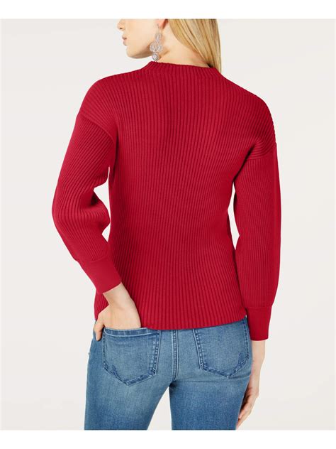 INC Womens Ribbed Pullover Mock Turtleneck Sweater Red L 706254028615 ...
