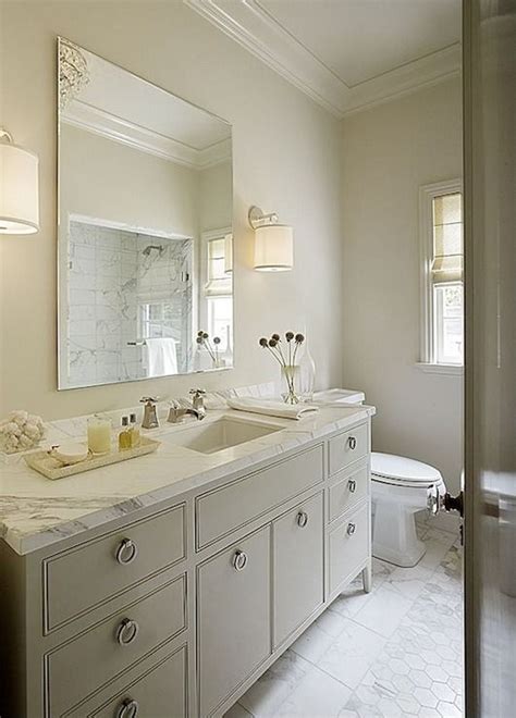 Painting the ceramic tile floors in our first floor bathroom was one of those projects for me! 37 light gray bathroom floor tile ideas and pictures