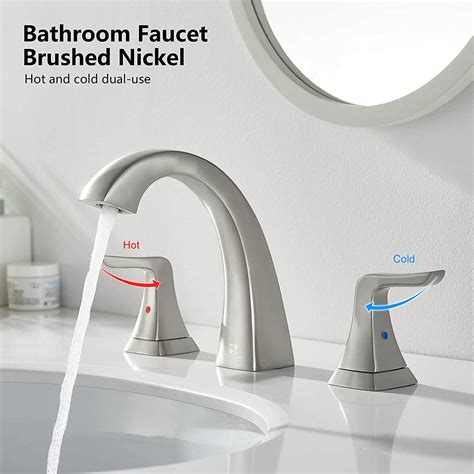 Homelody 3 Hole Bathroom Faucet Brushed Nickel Homelody