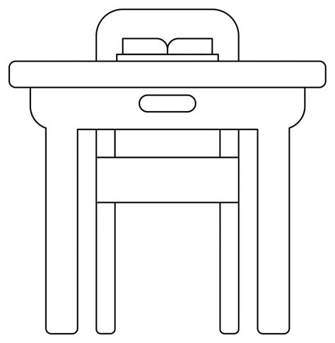 Student Desk Coloring Page Colouringpages