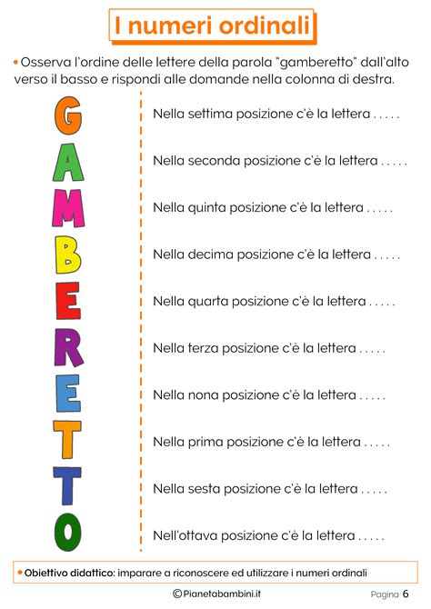 Scrivere i numeri in inglese. Schede Didattiche sui Numeri Ordinali per la Scuola ...