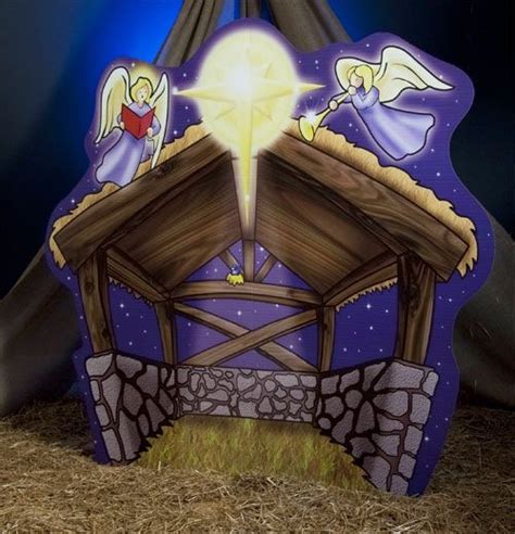 Cardboard Stable Christmas Props Christmas Nativity Scene Nativity