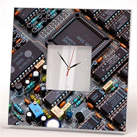Computer Chip Circuit Motherboard Board Wall Clock Framed