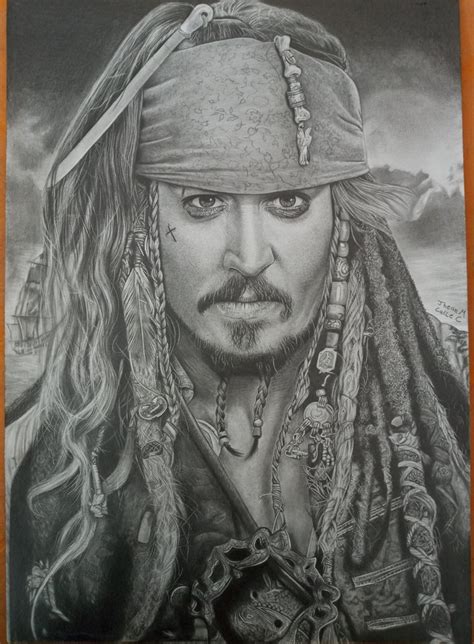 Retrato A Lápiz De Jack Sparrow Por Jhean Calle Dibujando
