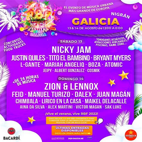 Reggaeton Beach Festival Nigrán 2022 Cartel entradas horarios y