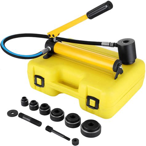 Vevor 10 Ton 1 2 To 2 Hydraulic Knockout Punch Driver Tool Kit Electrical Conduit Hole Cutter