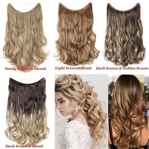 Curly Straight Secret Wire No Clip Hair Extensions Natural Hidden Wire