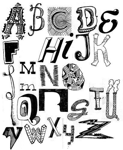Hand Drawn Typography Alphabet