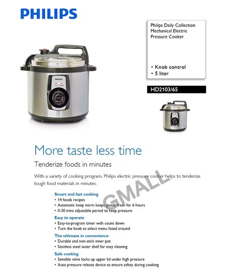 Philips pressure cooker hd2139 quantity. ?PHILIPS? Daily Collection Mechanical Electric Pressure ...