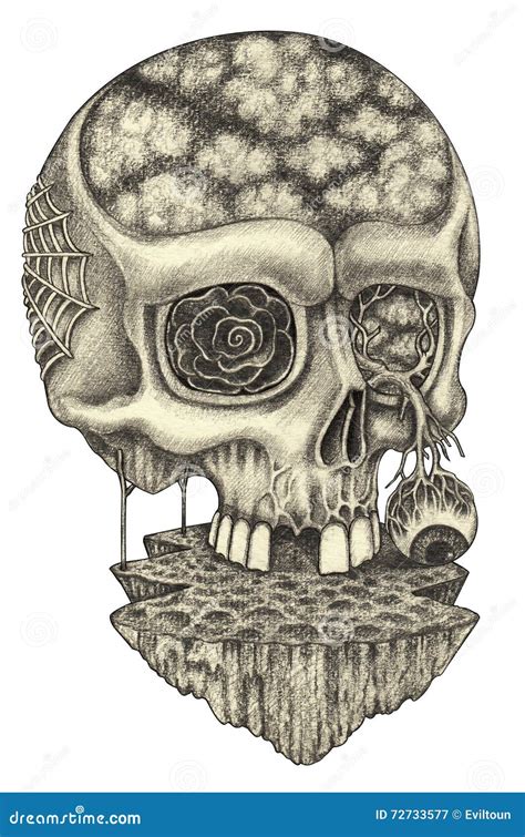 Art Skull Surreal Stock Illustration Illustration Of Dead 72733577