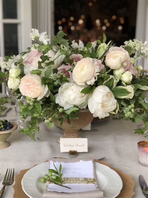 Not only do these are you ready to start planning your perfect garden wedding for spring? Soft and Romantic Garden Centerpiece | Garden centerpiece, Spring flowers, Garden wedding