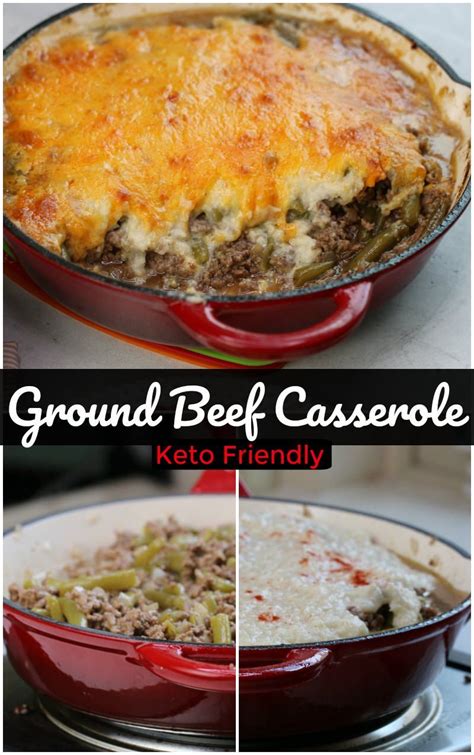 Brown some ground beef, add cream cheese and spices. The BEST Keto Ground Beef Casserole with Cheesy Topping ...