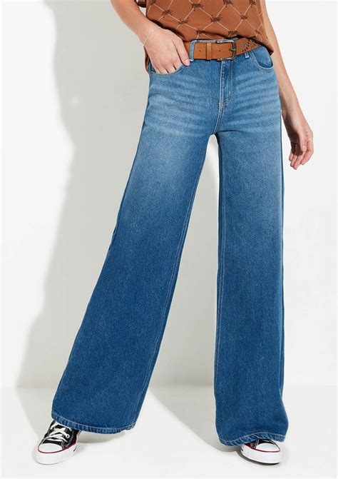 Calça Jeans Feminina Pantalona Ideias fashion Macacão jeans feminino Camisetas basicas