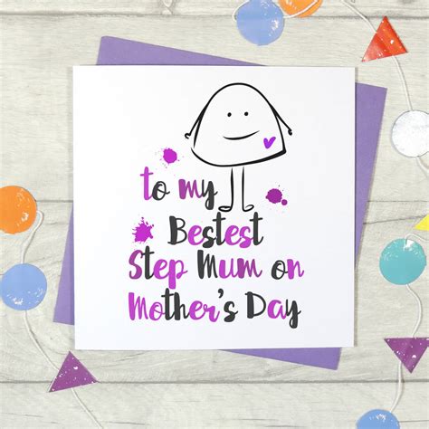 To My Bestest Step Mum On Mothers Day Card By Parsy Card Co