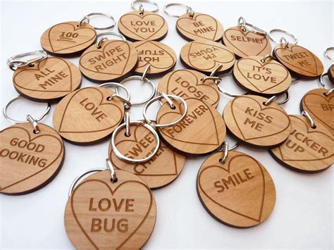 Love Hearts Keyrings Wedding Favours Personalised Ts