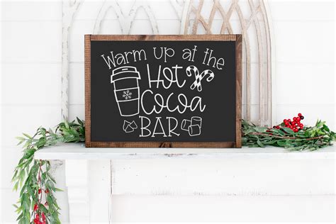 Scrapbooking Papercraft Hot Cocoa Bar Warm Up Here Cut File Instant Download Laser Cut File SVG
