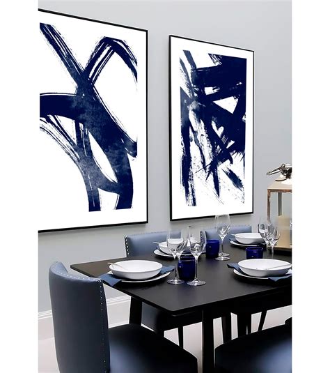 Set Of 2 Navy Blue Prints Set Of 2 Prints Set Of 2 Wall Art Etsy